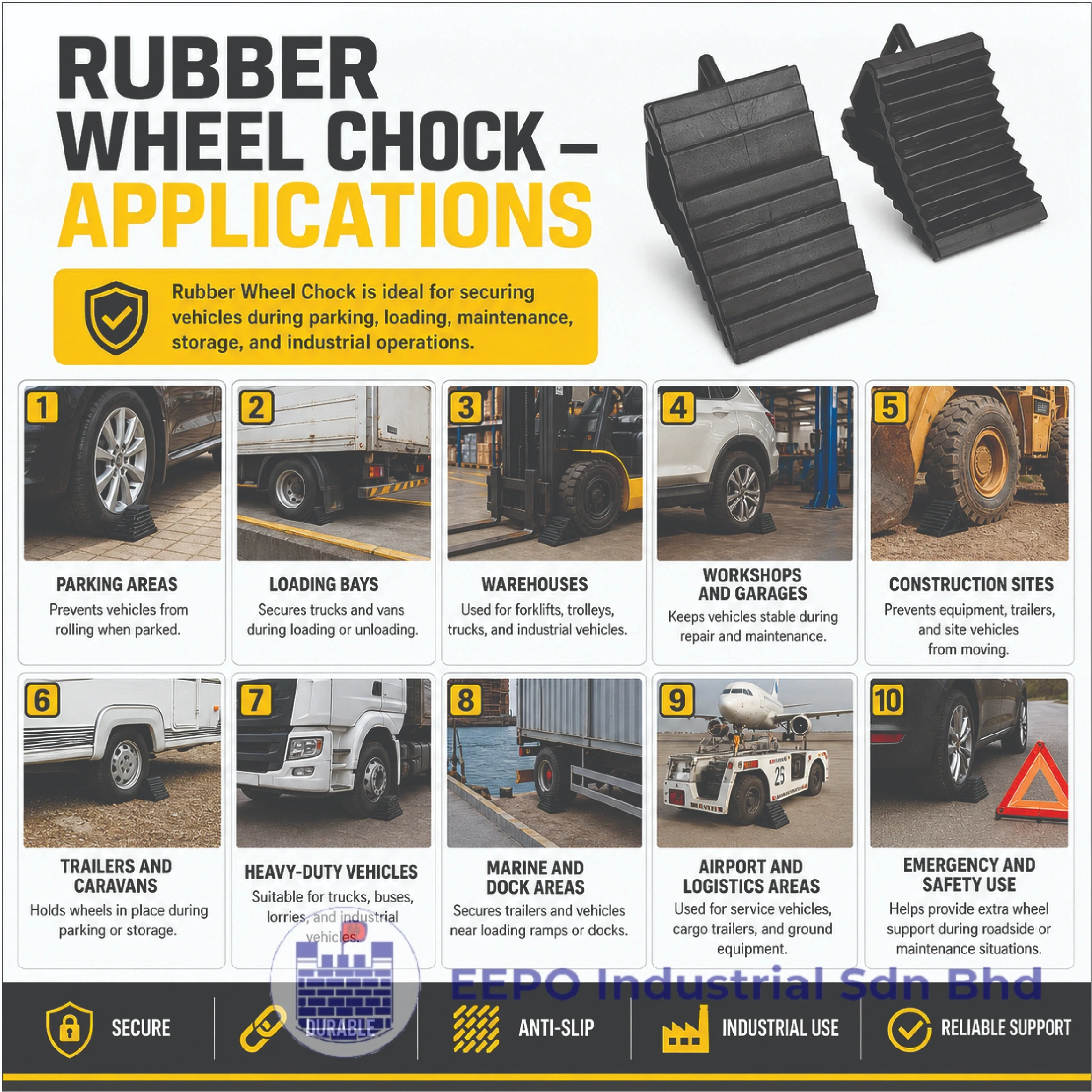 Rubber Wheel Chock - Image 2